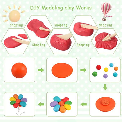 CiaraQ Polymer Clay-Oven Baked Modeling Clay with Sculpting Tools, Ideal for Sculpture, Crafting, DIY Projects, 50 Colors, 3.3 lbs