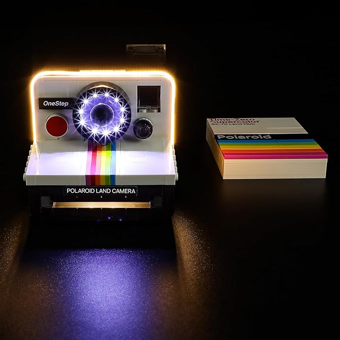 Vaodest LED Light for Lego 21345 Ideas Polaroid OneStep SX-70 Camera Set,Design and Configuration Compatible with Model 21345 (LED Light Only, Not Building Block Kit)