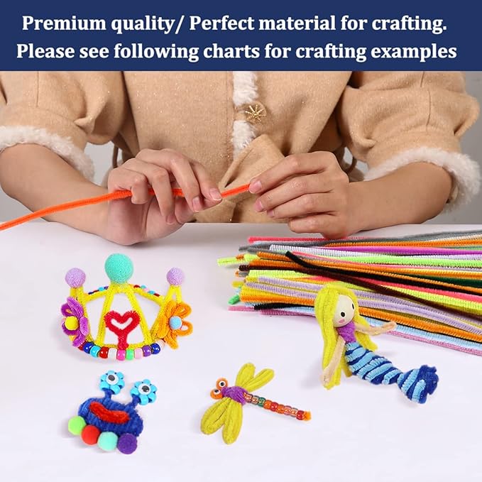 Pipe Cleaners, Pipe Cleaners Craft, Arts and Crafts, Crafts, Craft Supplies, Art Supplies (1000 Dark Green Pipe Cleaners)…