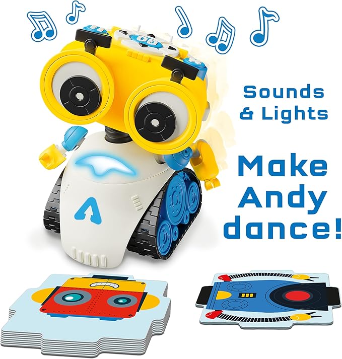 Thames & Kosmos Andy: The Code & Play Robot | Screen-Free Coding & Robotics Kit for Ages 4+ | Pre-Built Robot w/Intuitive Buttons for Preschoolers to Start Programming! | No Smart Device Required
