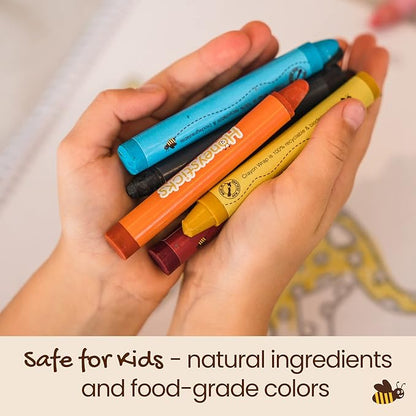 Honeysticks Jumbo Crayons (16 Pack) - 100% Pure Beeswax Crayons - Non Toxic Crayons for Kids - Large Crayons, Easy to Hold and Use, Unbreakable, Eco Friendly, Preschool Art Supplies, For Kids 2-4, 4-8