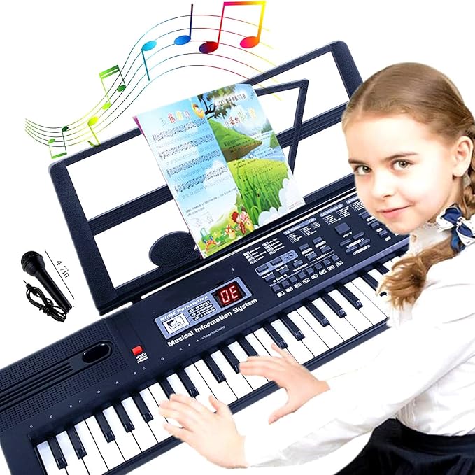 SEMART keyboard Piano Digital electric piano portable electronic music keyboard 61 key toy for kids beginner children toddler musical instruments w/microphone stand USB christmas Birthday gift