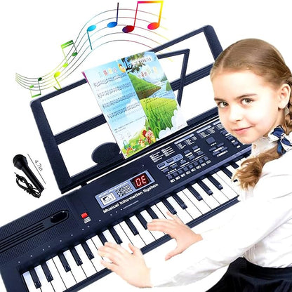 SEMART keyboard Piano Digital electric piano portable electronic music keyboard 61 key toy for kids beginner children toddler musical instruments w/microphone stand USB christmas Birthday gift