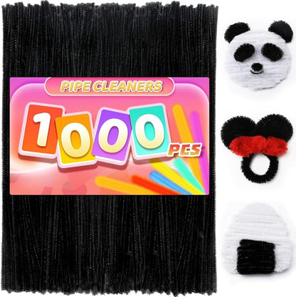 Praisebank 1000pcs Black Pipe Cleaners, Pipe Cleaners, Pipe Cleaners for Crafts.