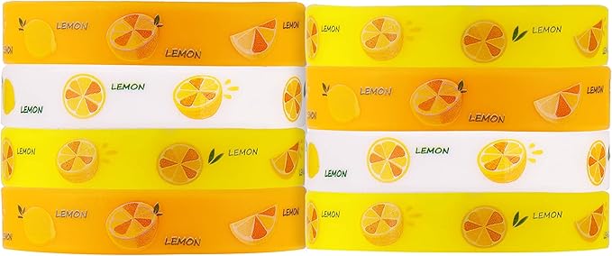 Cleverplay 24 Pack Lemon Wristbands Bracelets, Birthday Decoration Lemon Party Favors for Kids