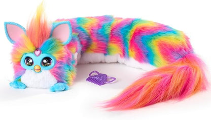 FURBY DJ Interactive Toy, Super Snuggly Rainbow Electronic Plush with Music, Lights, Motion, & Games, Speaks English & Furbish, 32in Long, Ages 6+