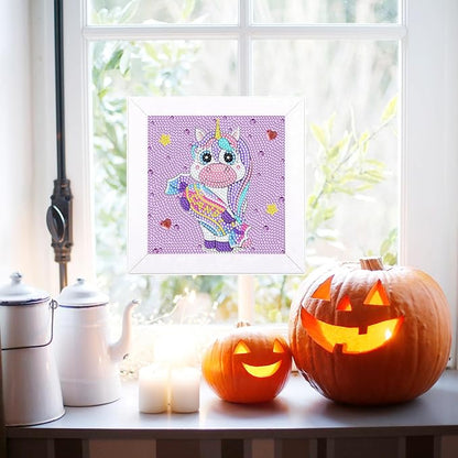 Junrife 5D Diamond Craft Kits Stickers for Kids,Gem Kids' Paint by Number Kits Mosaic Sticker - Best Gifts for Girls Over Ages 6 Easy for Kids Adult Beginners