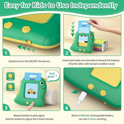 Toddler Toys Talking Flash Cards with 510 Sight Words, Montessori Learning Toys for Toddler 1-3 2-4, Autism Sensory Speech Therapy Toys for Boys Girls 2 3 4 5 6 Year Old Kids Gifts