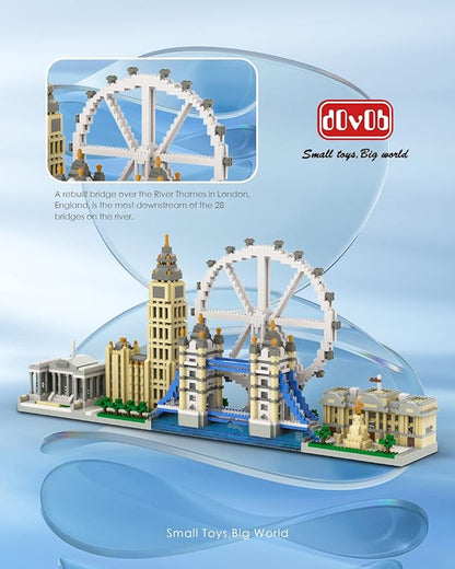 dOvOb Architecture London Skyline Collection Micro Mini Blocks Set Model Kit and Gift for Kids and Adults (3076 Pieces)