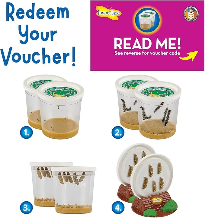 Insect Lore Butterfly Garden | Pavilion 24" with Voucher | 2ft Tall Habitat & STEM Journal | Redeem Voucher for 5 Live Baby Caterpillars | Painted Lady Butterfly Growing Kit