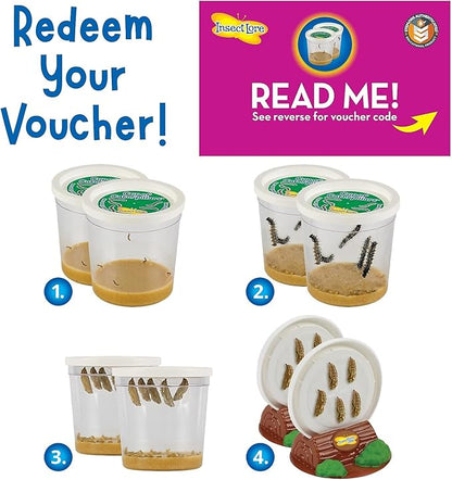 Insect Lore Butterfly Garden | Pavilion 24" with Voucher | 2ft Tall Habitat & STEM Journal | Redeem Voucher for 5 Live Baby Caterpillars | Painted Lady Butterfly Growing Kit