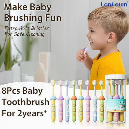 Kids Toothbrushes 8 Pack,Soft Bristle Toothbrushes for Kids 2-12 Years Old, Cute Multicolor Boys Girls Toothbrushes,Clean Kids Teeth Bristles Not Easy to Shed