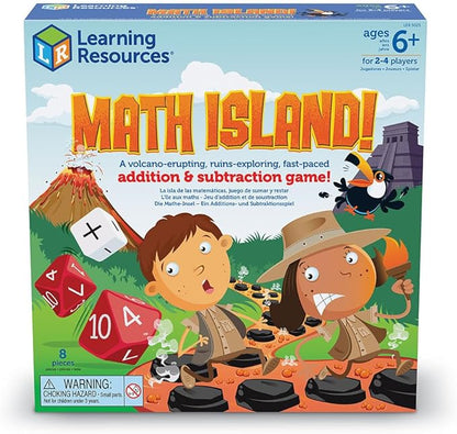 Learning Resources Math Island Addition & Subtraction Game, Educational Games, Elementary Math, Teaching Toys, Children’s Math Games, Educational Indoor Games, 8 Pieces, Age 6+