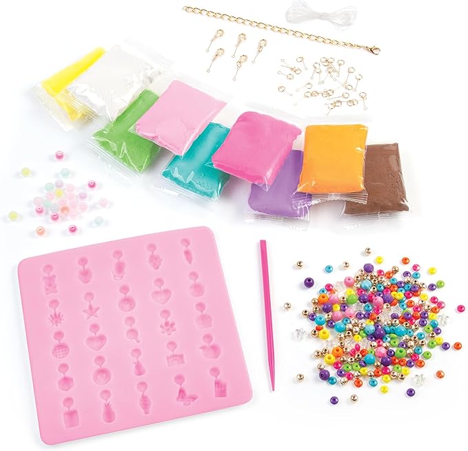Make It Real:Clay Charm DIY Jewelry Kit - Make 30+ Clay No Bake Charms to Attach to Your Chain, Arts & Crafts, Girls & Kids Ages 8+