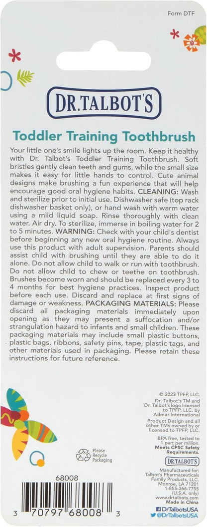 Dr. Talbot's Toddler Training Toothbrush - Soft Toddler Toothbrush for Kids - 6+ Months - Dino