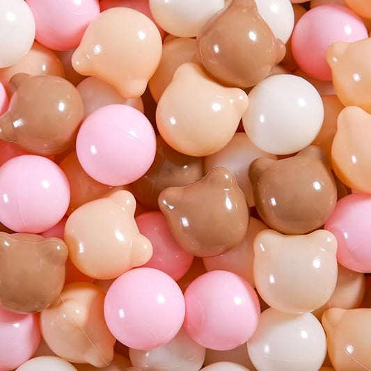 GOGOSO Bear Ball Pit Balls Shapes BPA Free Plastic Play Balls Crush Proof Kids Toddlers Baby Pastel Pelotas Toy Shaped Giant Friendship Bracelet