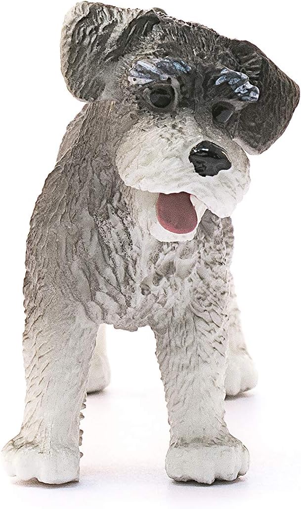Schleich Farm World, Realistic Cute Dog Toys for Kids Ages 3 and Above, Miniature Schnauzer Toy Figurine