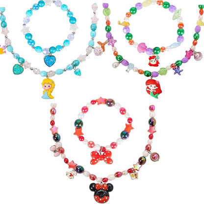 PinkSheep Toddler Jewelry Kids Necklace Choker and Bracelet 3 Pack 9pcs, Little Girls Jewelry In Box, Flower Girl Gift Kids Girls Accessories