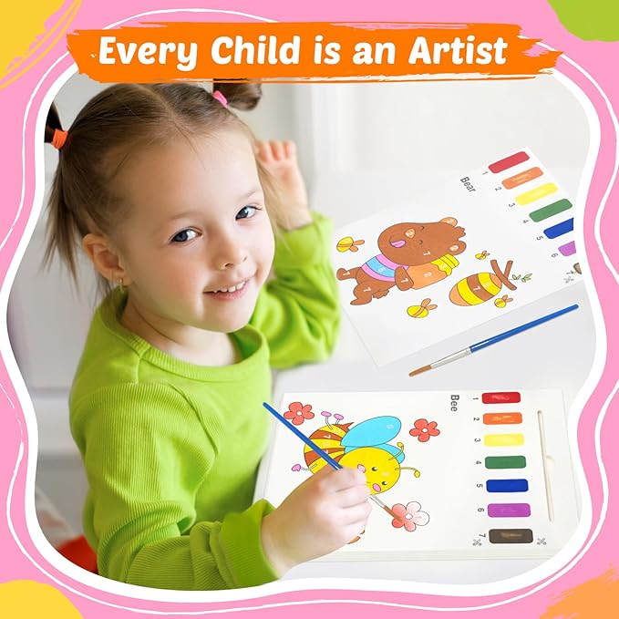 Water Coloring Books for Toddlers - Easter Basket Stuffers Watercolor Paint Book Drawing Art Paper for Kids Mess Free Craft Supplies kit Toy for Age 3 4 5 6 Valentines Birthday Gift(Animal)