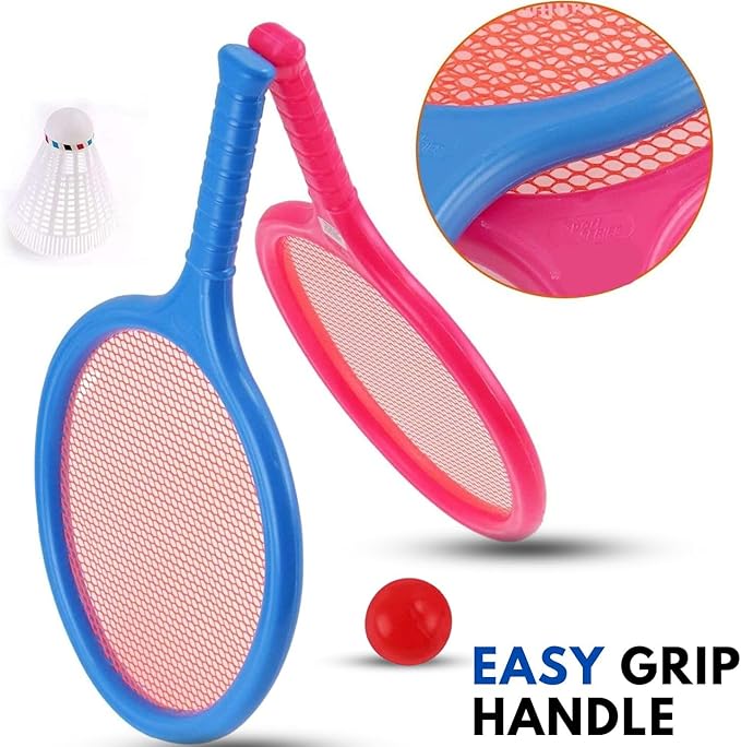 Badminton Racket Set for Kids, Toddlers with 2 Paddles, Ball and Birdie - Junior Kindergarten Student Outdoor Sports Tennis Racquet Play Game Beach Toys