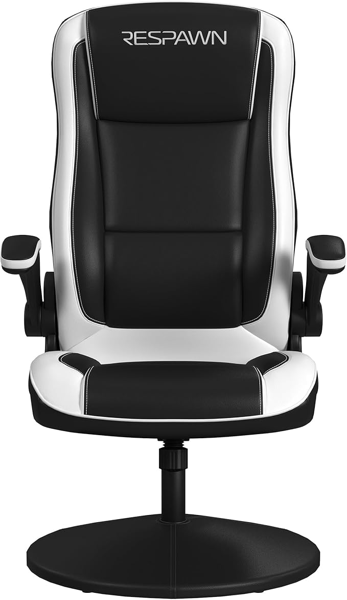 RESPAWN 800 Racing Style Gaming Rocker Chair, Rocking Gaming Chair, in White RSP 800 BLK WHT