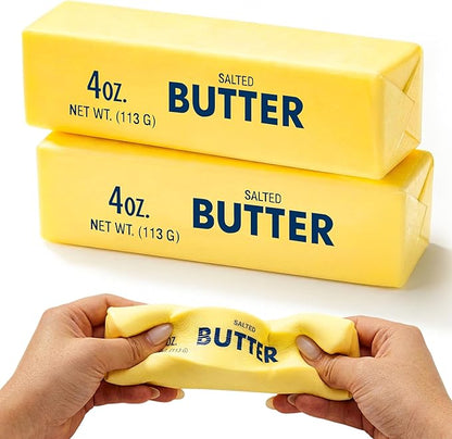 2 PCS Slow Rising Butter Squishy Toys, Soft Squeeze Stress Relief for Office and Home, Sensory Fidget for Anxiety Relief and Focus, Yellow