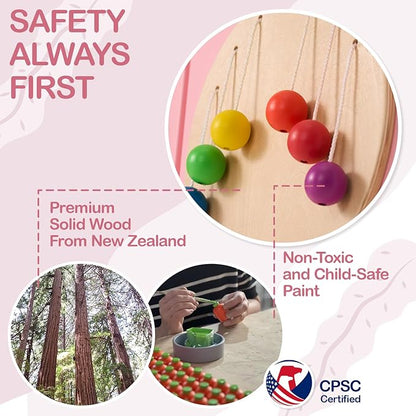 Monläurd® Hippo Montessori Educational Activity Cube, Sensory Wall Toys for Daycare and Playroom Furniture, Interactive Wooden Learning Toys for Boys and Girls 6M+