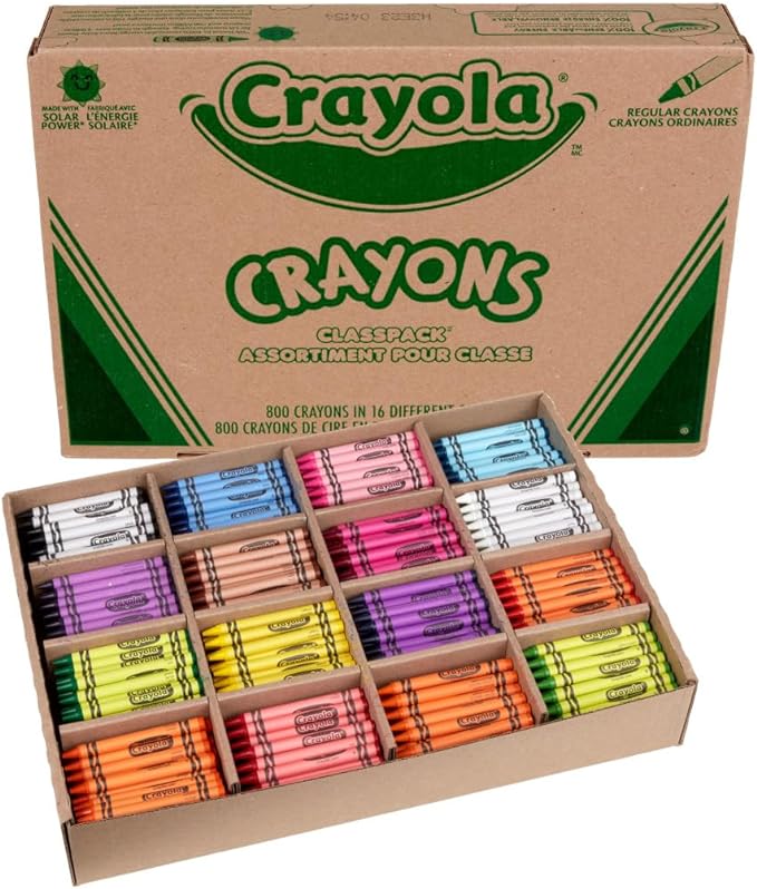 Crayola Bulk Crayon Classpack - 800ct (16 Colors), Back to School Supplies, Kids Crayons, Teacher Classroom Must Haves, 3+