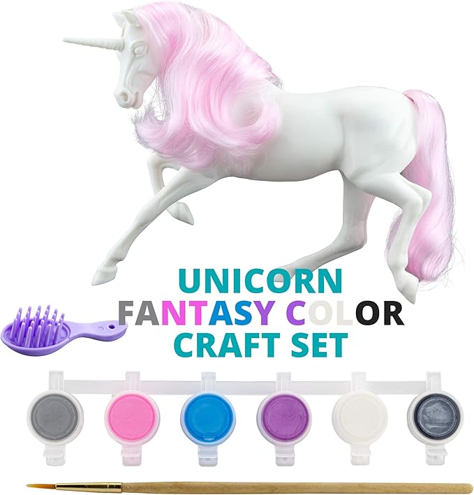 Breyer Horses Freedom Series Unicorn Paint & Play | Brushable Mane and Tail | 1:12 Scale | Model #4236, Yellow