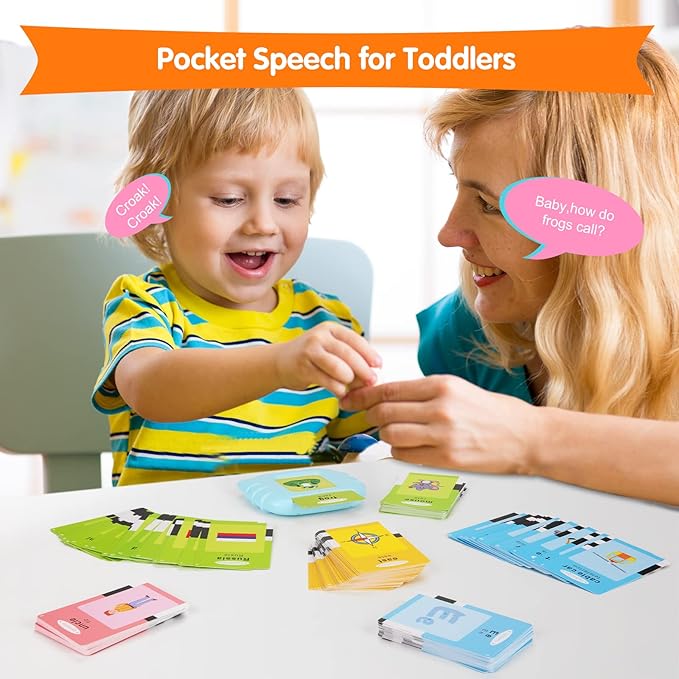 Bilingual Talking Flash Cards with 385 Sight Words (English/Spanish, Letters and Numbers), Montessori Educational Learning Interactive Toddler Toys, Speech Therapy Autism Sensory Toys, Blue
