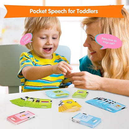 Bilingual Talking Flash Cards with 385 Sight Words (English/Spanish, Letters and Numbers), Montessori Educational Learning Interactive Toddler Toys, Speech Therapy Autism Sensory Toys, Blue