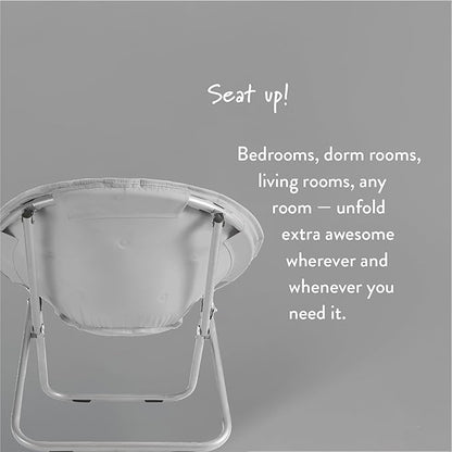 Urban Lifestyle Faux Fur Saucer Chair, 29"X32"X22", Grey