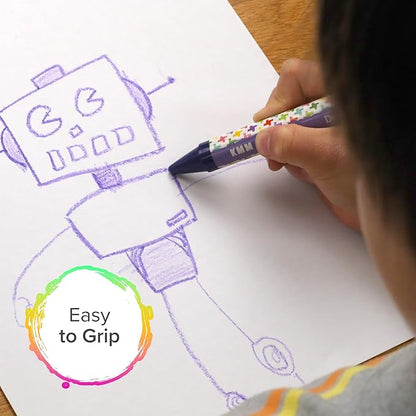 Kid Made Modern Beeswax Crayons for Toddlers & Kids (8 Pieces) - Coloring Non Toxic Crayons with Case (Ages 3+)