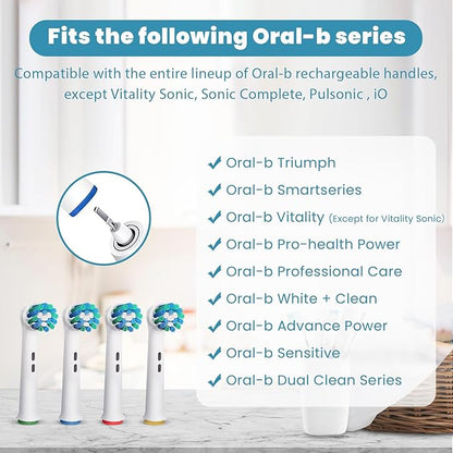 GENKENT 4 Pack Replacement Toothbrush Heads Compatible with Oral B Braun Professional Electric Brush Heads