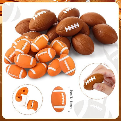 Aoriher 158 Pcs Football Party Favors Set Bulk Sport Non Woven Gift Bags Slap Bracelets Mini Bouncy Balls Toy Whistle Keychains Sticker Stampers for Sport Party Supplies(Football)