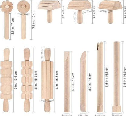 Toddmomy Wooden Clay Tool Set for Kids Toddlers, Clay Molding Tools for Pottery, Ceramics and Modeling Dough, Beginner-Friendly Art and Crafts Activities