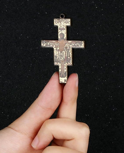 COTTVOTT Wooden Christian Jesus Cross/Orthodox Crucifix Charms Pendants for Rosary Necklace, DIY Jewelry Making Accessories Parts