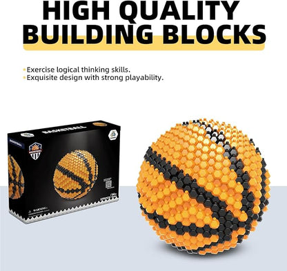 Basketball Building Block Set, Adults challenging STEM Block Decorations, Miniature 3D Educational Toys for Ages 14 and Above, (579 Pieces)