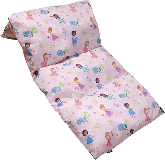 Wildkin Kids Floor Lounger: Ideal for Boys and Girls, Travel-Friendly, Perfect for Sleepovers - Pillow Lounger for Kids, Requires Standard Size Pillows Not Included (Fairy Garden)