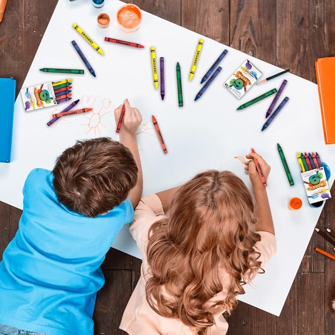 ArtCreativity Bulk Crayon Packs, 25 Sets of 6 Packs (150 count) Non-Toxic Crayons Bulk Individual Packs for Kids & Classroom Teachers, Stocking Stuffers, Crayons Party Favors for Toddlers 1-3+