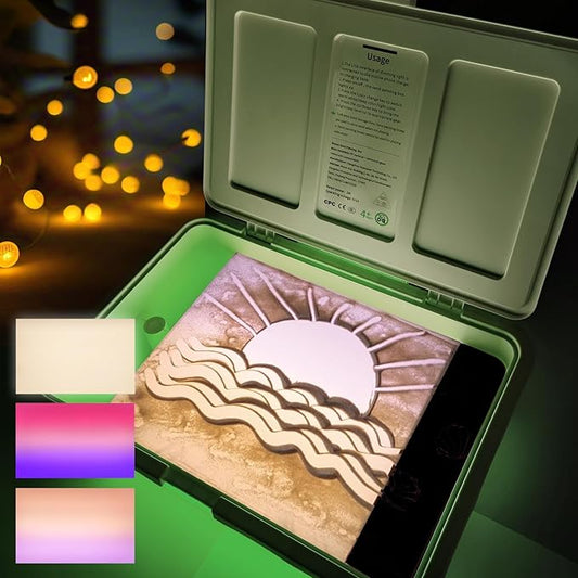 18" Sand Painting Light Box Bright Light Table for Kids,Sand Art Table with Lid 3 Modes,10-Level Dimming Creative Drawing Board Birthday Gifts for Boys Girl
