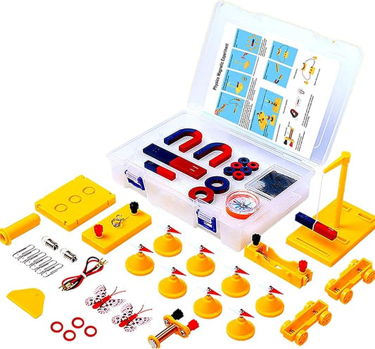 Large Science Magnet Kit for Kids Physics Electromagnet Experiment Set Educational and Birthday Gift for School Students