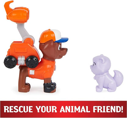 Paw Patrol, Big Truck Pups Zuma Action Figure with Clip-on Rescue Drone, Command Center Pod and Animal Friend Kids Toys Ages 3 and up