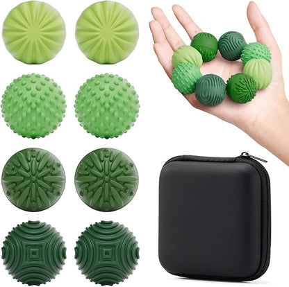 luckdoor Silicone Magnetic Balls Fidget Toys for Adults & Teens,8PCS Stress Relief Sensory Toys for Autism ADHD Anxiety,Fun Textures Gadgets,Office Desk Toy,Stocking Stuffers for Women Men Teen Gifts