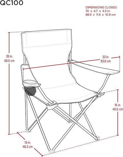 CAMP & GO Portable Max Quad Camping Cup Holders and Carrying Bag Chair