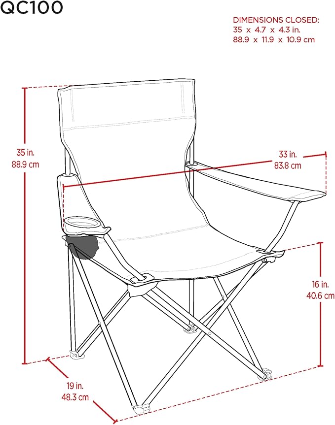 CAMP & GO Portable Max Quad Camping Cup Holders and Carrying Bag Chair