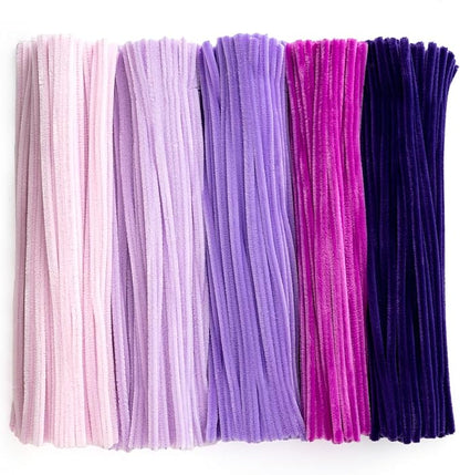 Caydo 500 Pieces Purple Pipe Cleaners, Chenille Stems, Pipe Cleaner Crafts for DIY Art and Craft Projects Creative Gift Party Decorations