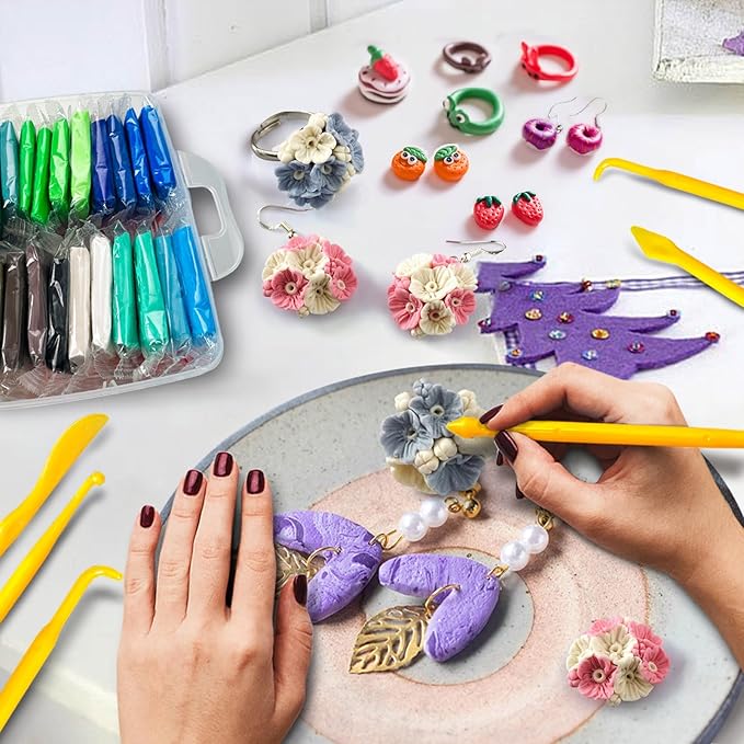 ESSENSON Polymer Clay Kit, 56 Colors Modeling Clay, DIY Oven Bake Molding Clay for Kids with Sculpting Clay Tools and Accessories, Art Craft Gift for Kids