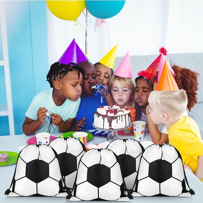 34 Pieces Soccer Party Favors 10 Soccer Drawstring Bags Sports Gym 12 Soccer Bracelet Wristband Silicone Rubber Bracelet 12 Soccer Keychains Soccer Team Gift for Men Women Sport