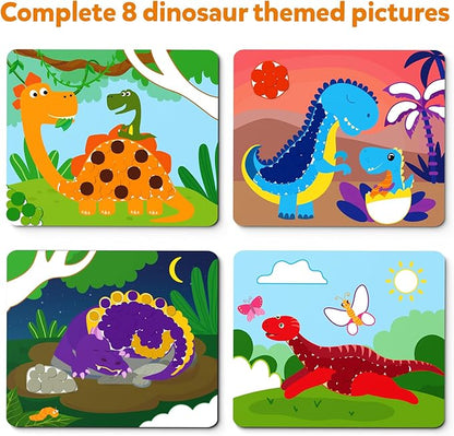 Skillmatics Art Activity - Dot It Dinosaurs, No Mess Sticker Art for Kids, Craft Kits, DIY Activity, Gifts for Boys & Girls Ages 3, 4, 5, 6, 7, Travel Toys for Toddlers